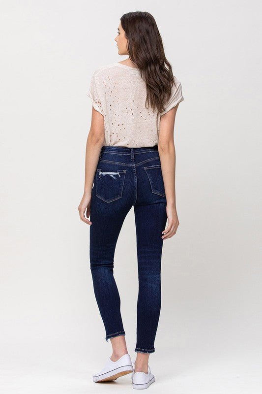 Au Revoir High Rise Distressed Ankle Skinny Jeans | Vervet by Flying Monkey | T5275 - Lavender Hills BeautyVervetT5275