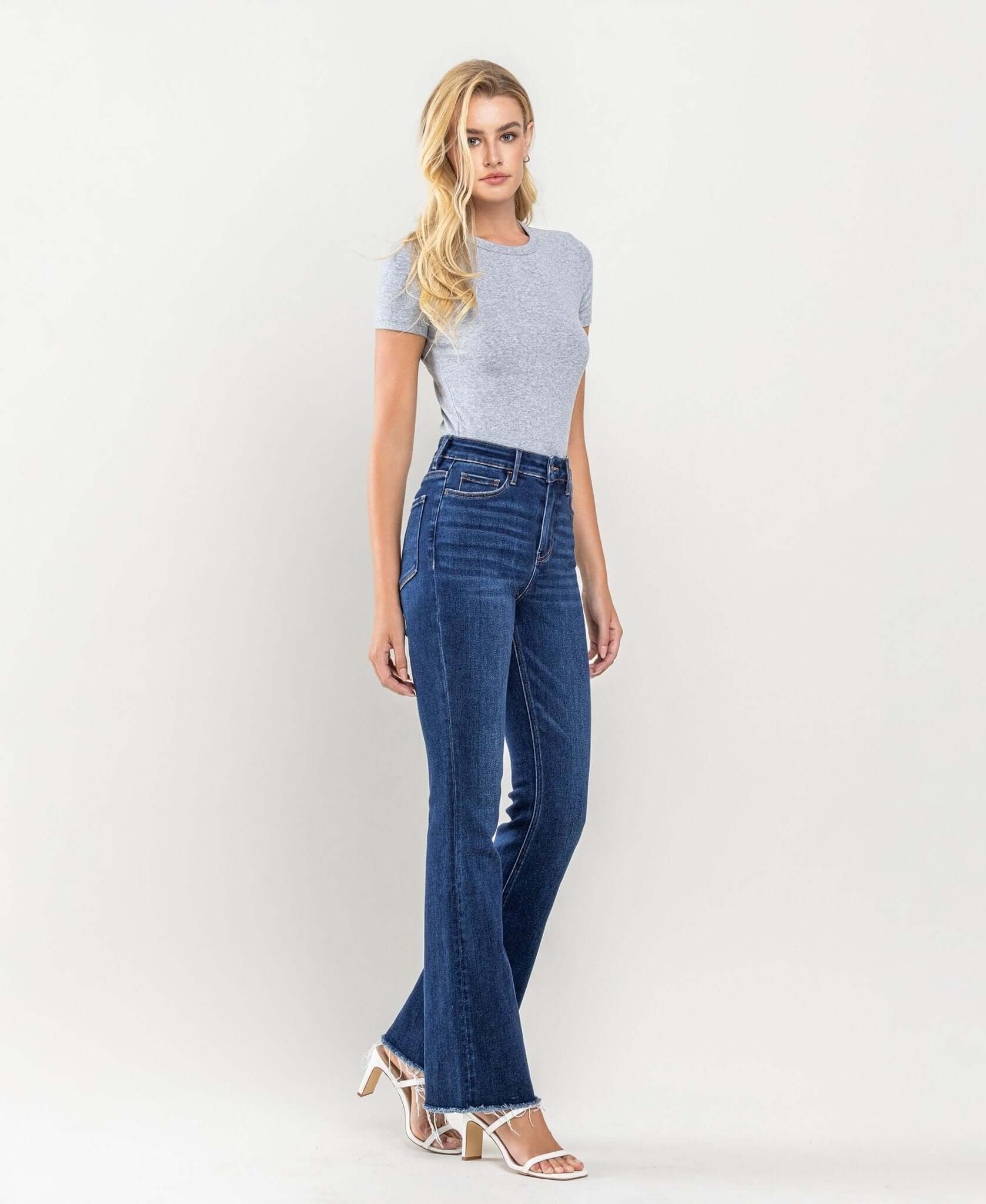 Tami Plus Size High Rise Raw Hem Bootcut Jean - Lavender Hills BeautyLovervet by VervetLV1202