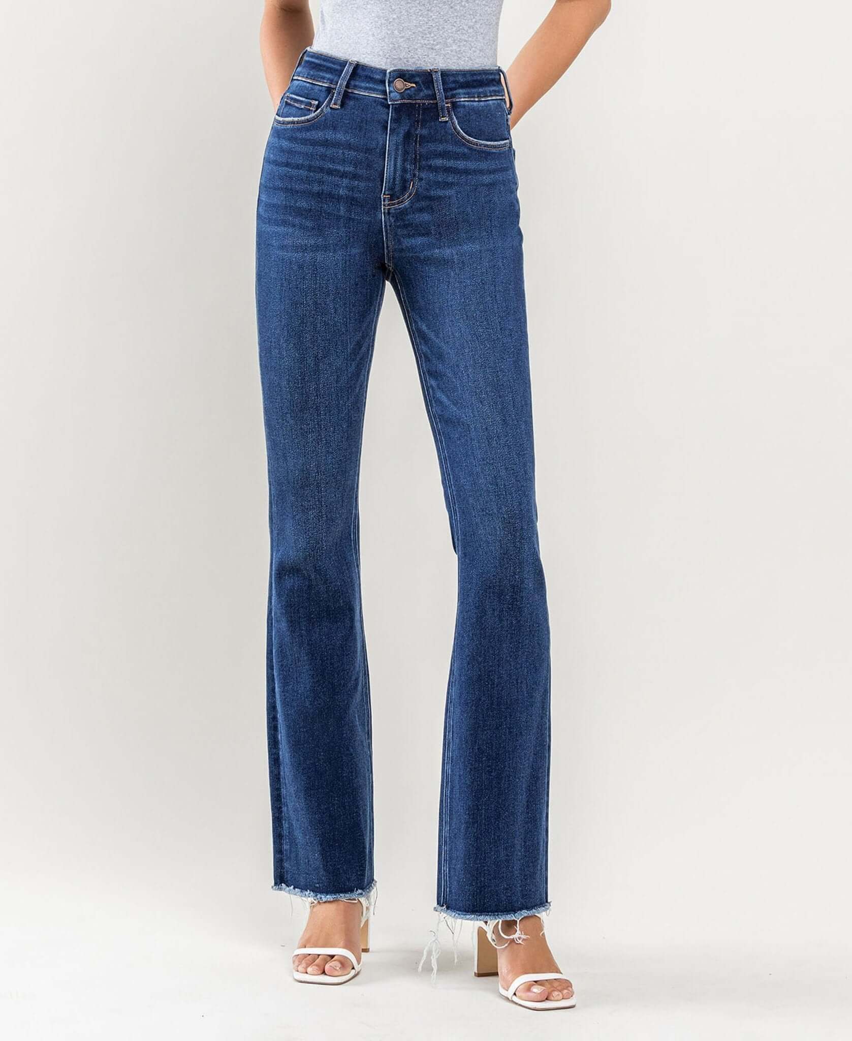 Tami Plus Size High Rise Raw Hem Bootcut Jean - Lavender Hills BeautyLovervet by VervetLV1202