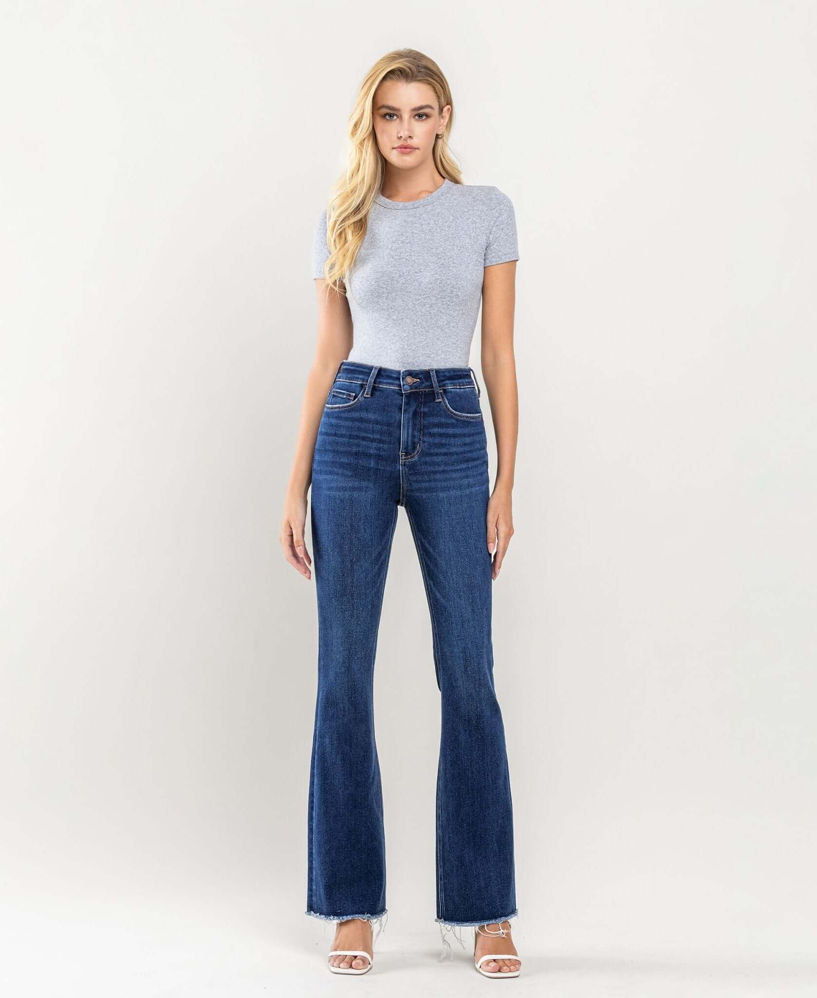 Tami Plus Size High Rise Raw Hem Bootcut Jean - Lavender Hills BeautyLovervet by VervetLV1202