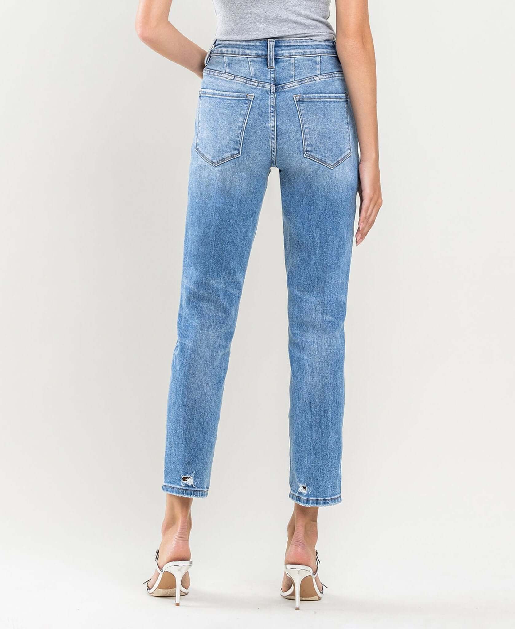 Erika Distressed Crop Mom Jeans - Lavender Hills BeautyVervet by Flying MonkeyT5341-25