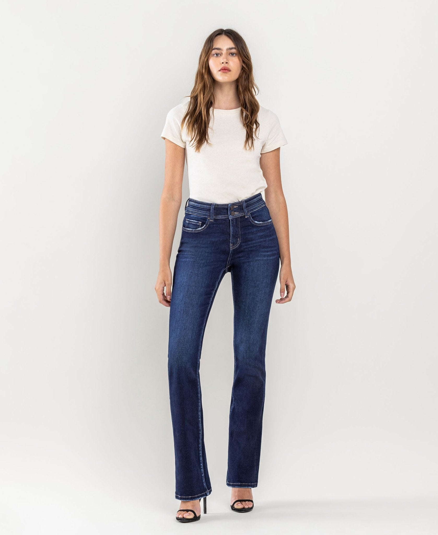 Faith High Rise Bootcut Jeans - Lavender Hills BeautyVervet by Flying Monkey