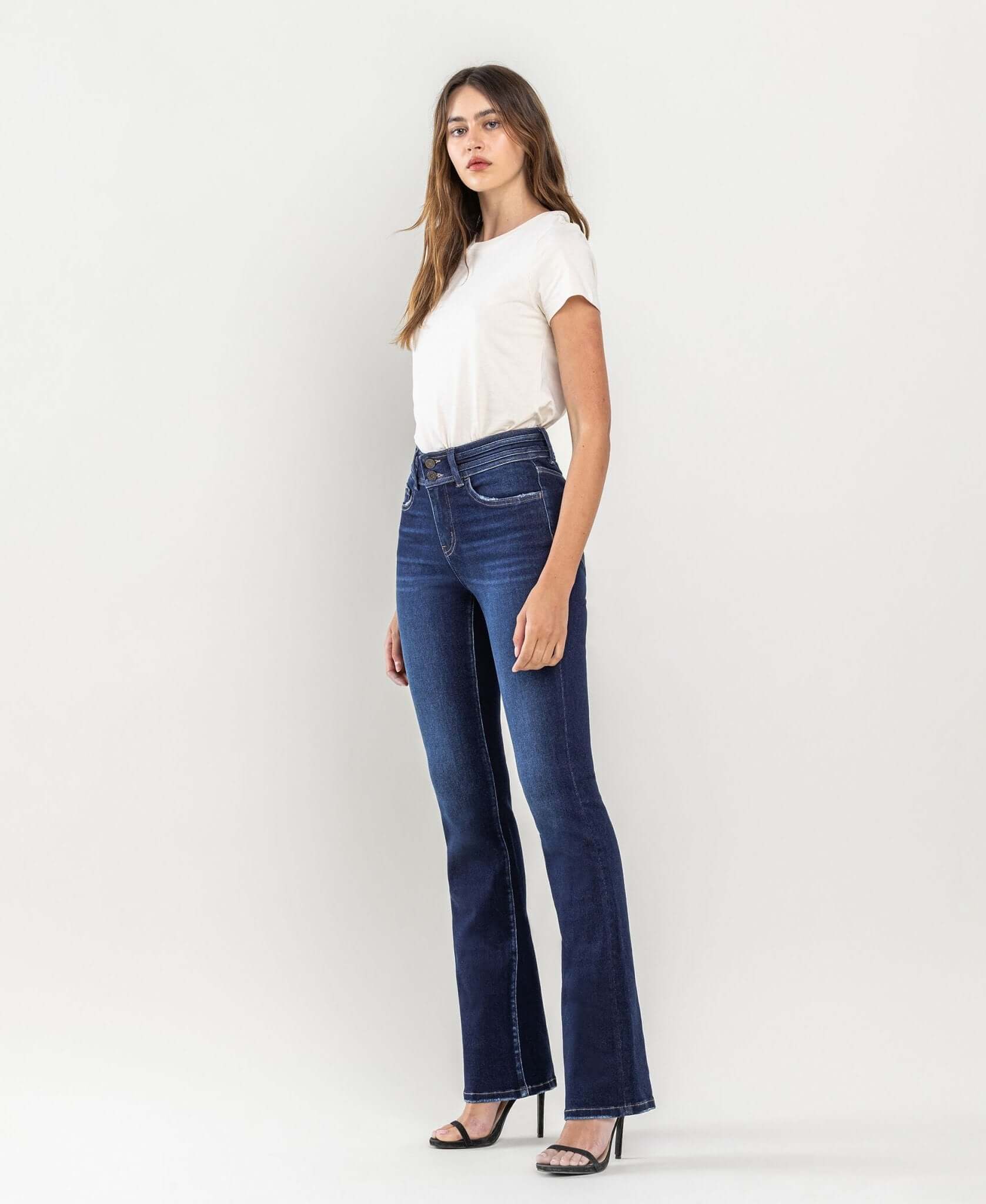 Faith High Rise Bootcut Jeans - Lavender Hills BeautyVervet by Flying Monkey