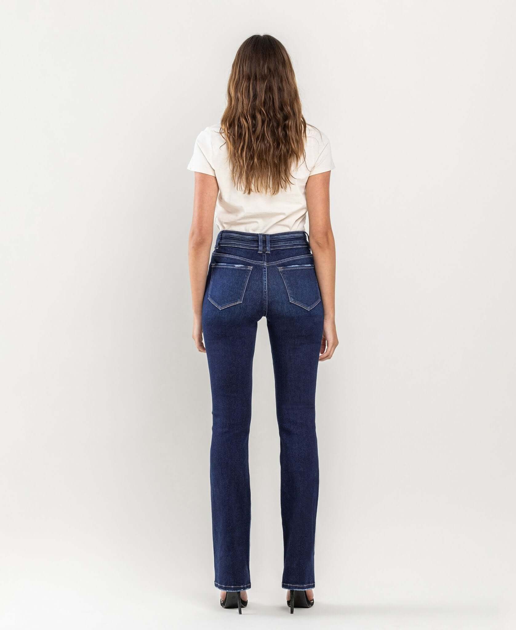 Faith High Rise Bootcut Jeans - Lavender Hills BeautyVervet by Flying Monkey
