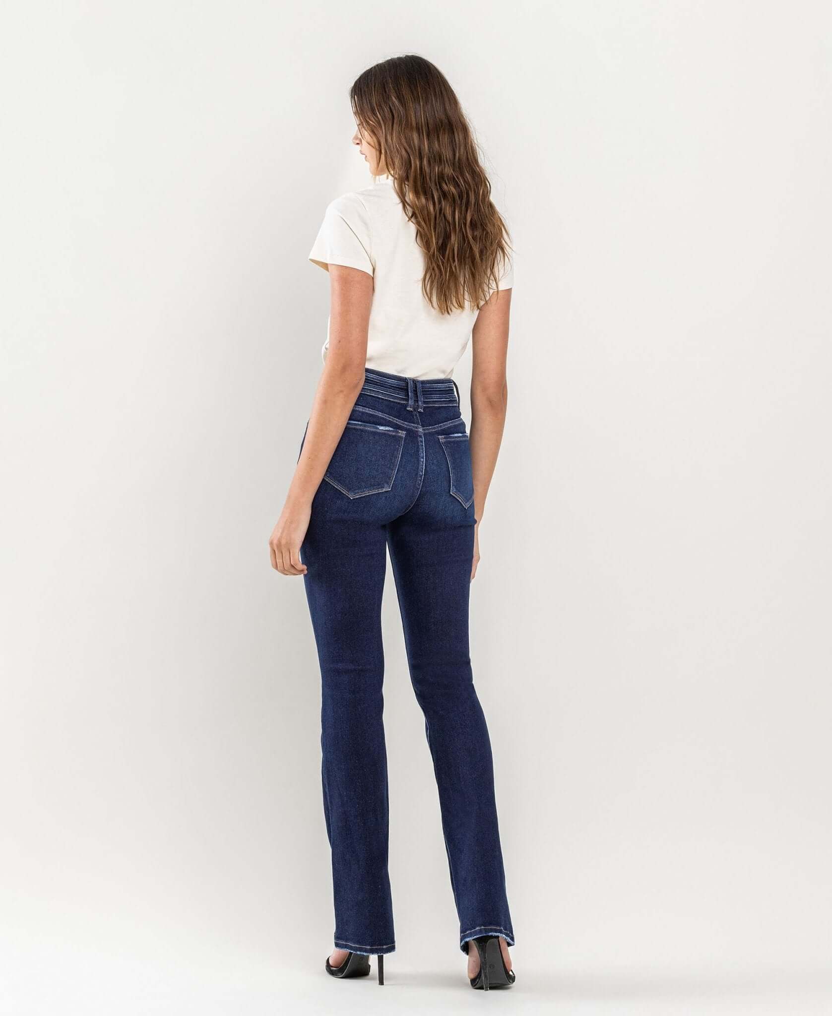 Faith High Rise Bootcut Jeans - Lavender Hills BeautyVervet by Flying Monkey