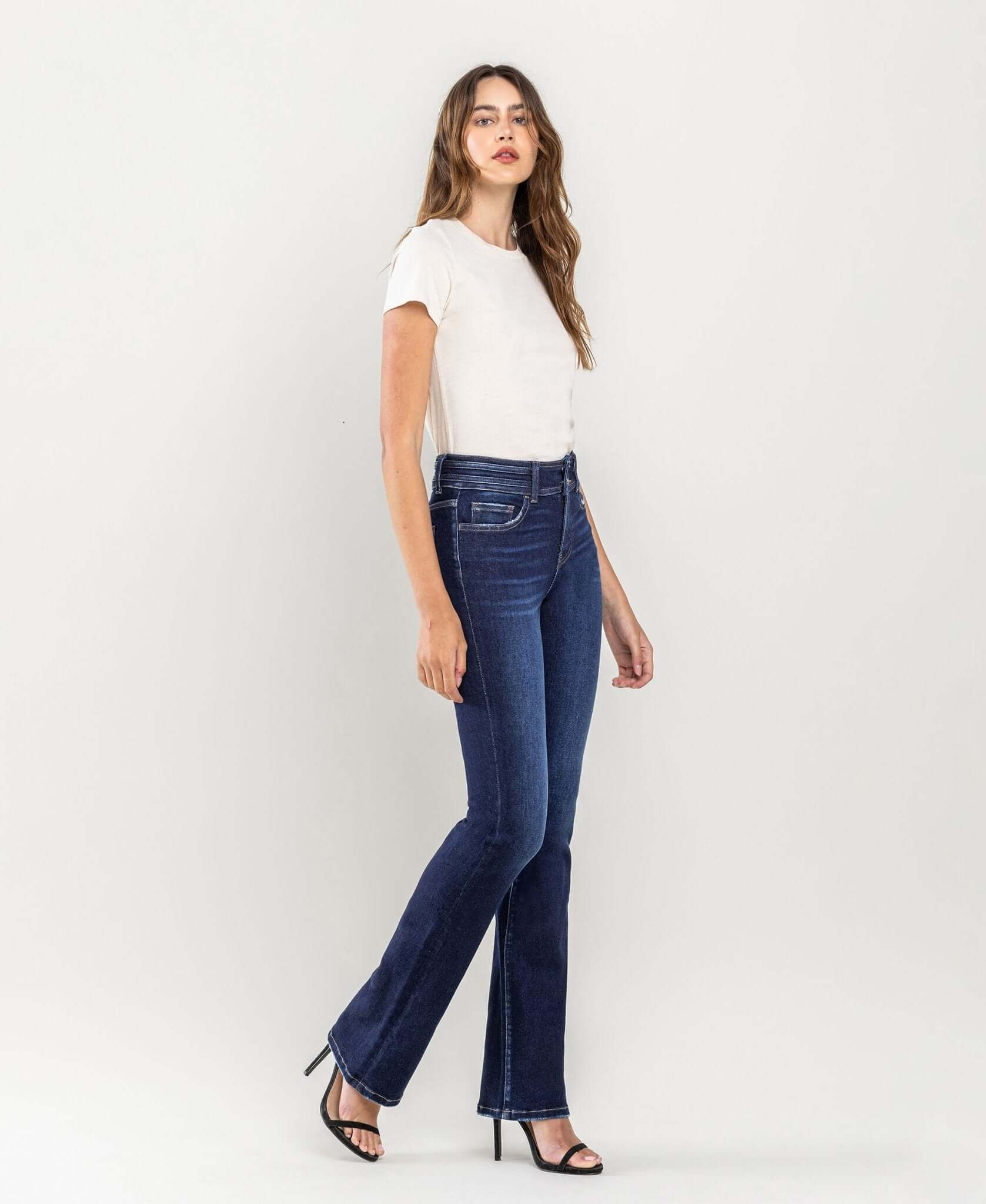 Faith High Rise Bootcut Jeans - Lavender Hills BeautyVervet by Flying Monkey