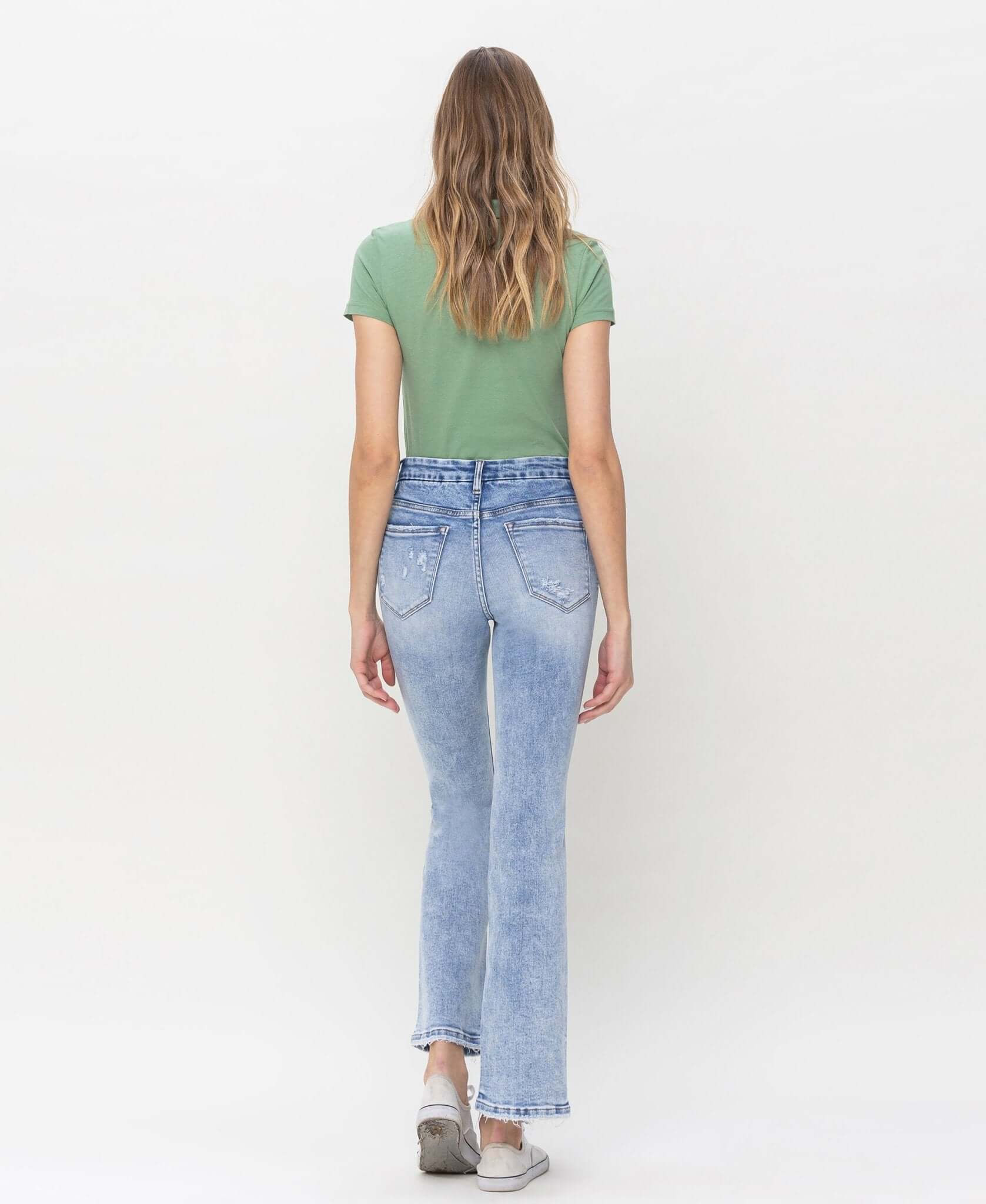 Fashionably High Rise Bootcut Jean - Lavender Hills BeautyVervet by Flying Monkey