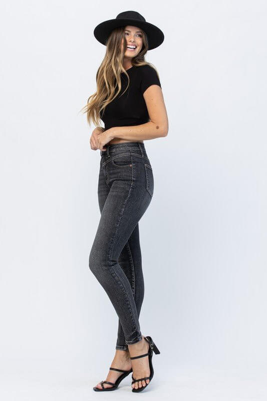 Vintage Black Yoke Skinny Jean | Judy Blue | 88287 - Lavender Hills BeautyJudy Blue88287REG-3(26)