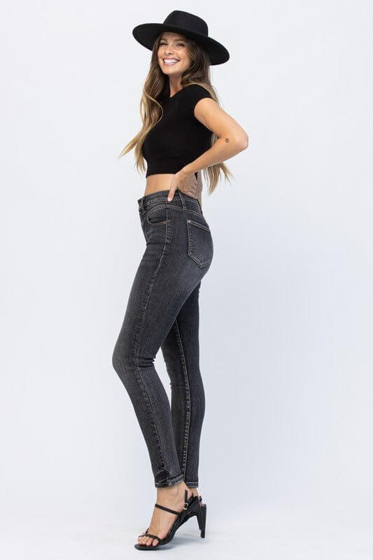 Vintage Black Yoke Skinny Jean | Judy Blue | 88287 - Lavender Hills BeautyJudy Blue88287REG-3(26)