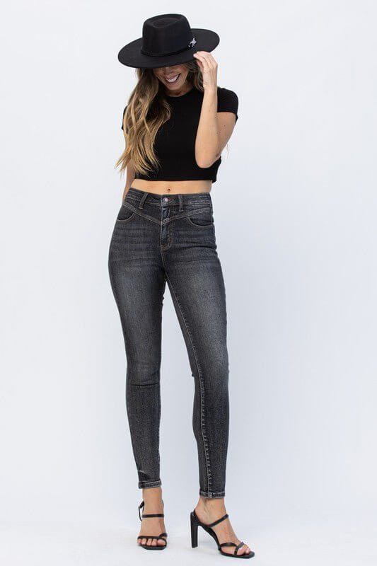Vintage Black Yoke Skinny Jean | Judy Blue | 88287 - Lavender Hills BeautyJudy Blue88287REG-3(26)
