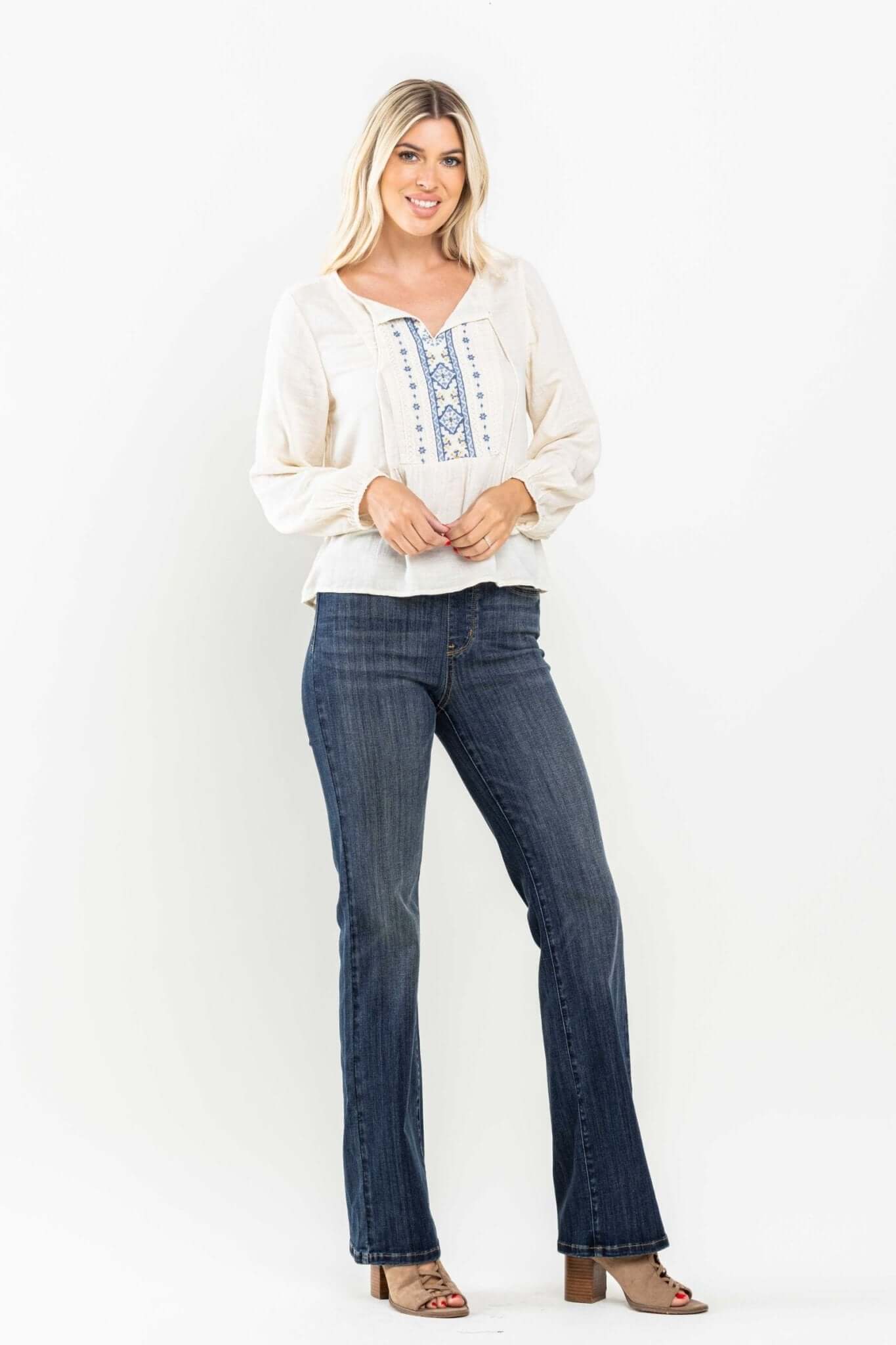 Audrey Pull On Slim Bootcut Jeans - Lavender Hills BeautyJudy Blue