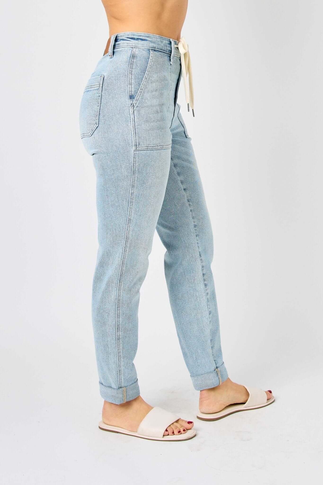 Vintage Wash Button Cuffed Joggers - Lavender Hills BeautyJudy Blue88691REG-LT-1(25)