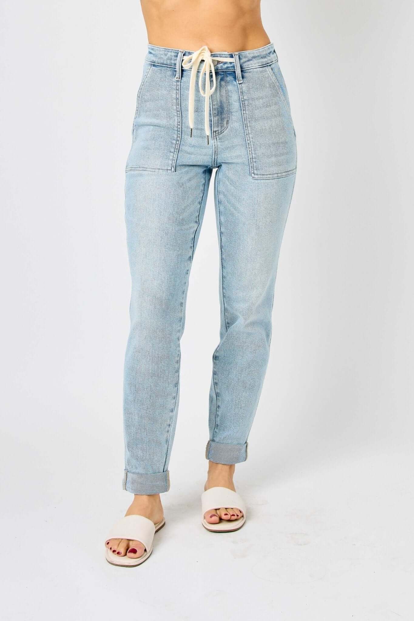Vintage Wash Button Cuffed Joggers - Lavender Hills BeautyJudy Blue88691REG-LT-1(25)