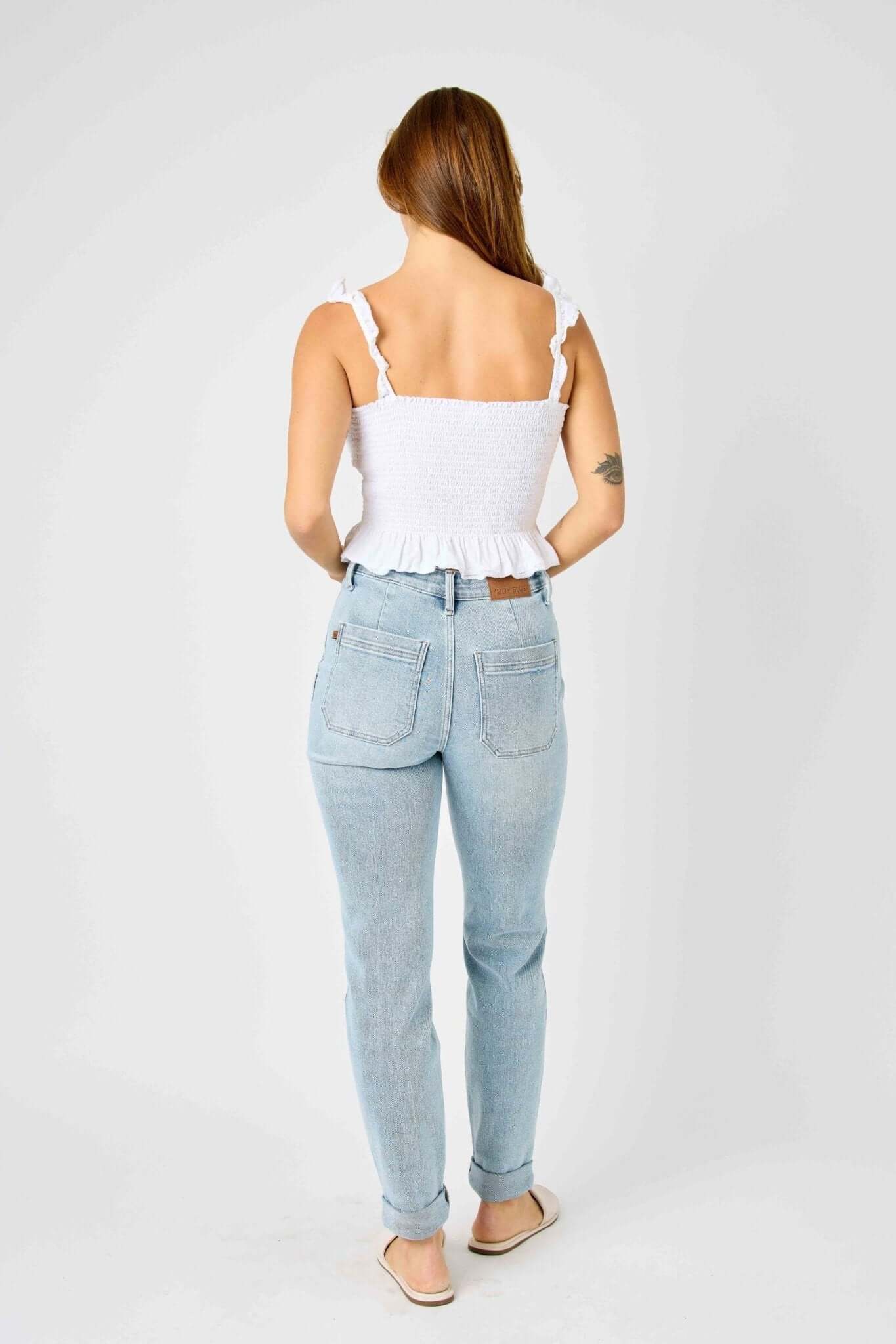 Vintage Wash Button Cuffed Joggers - Lavender Hills BeautyJudy Blue88691REG-LT-1(25)