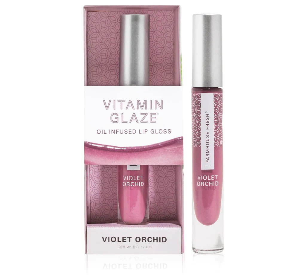 Vitamin Glaze® Oil Infused Lip Gloss – Violet Orchid - Lavender Hills BeautyFarmhouse Fresh13912RT