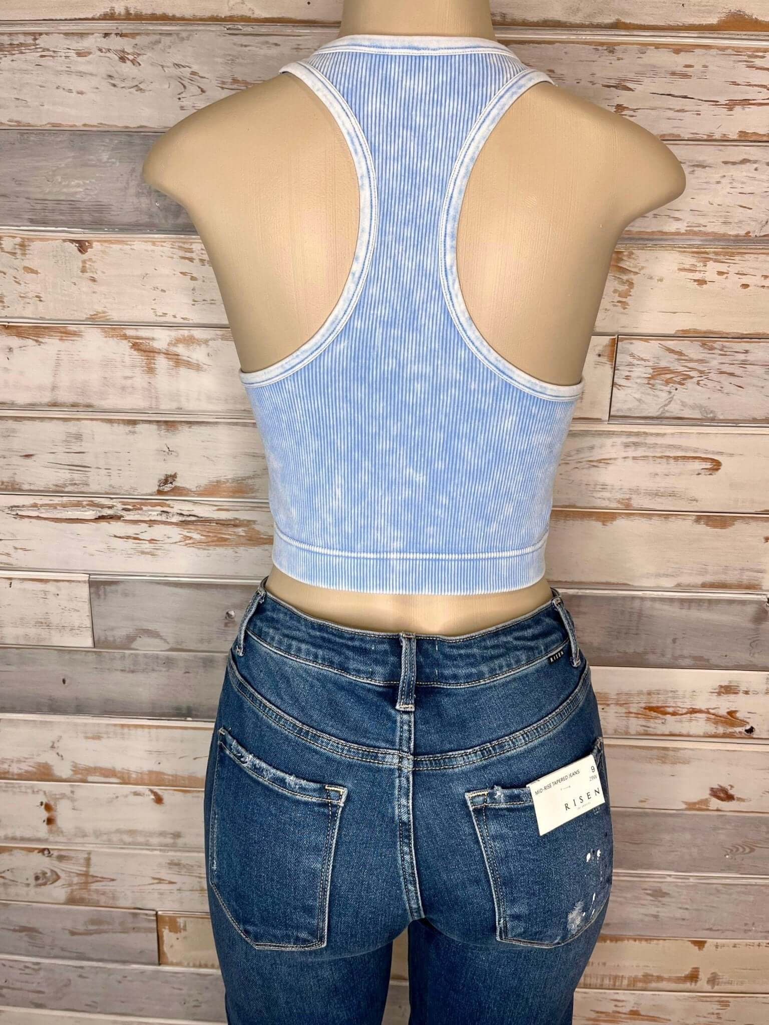 Chic High Neck Racerback Brami Cropped Tank Top - More Colors Available - Lavender Hills BeautyZenana