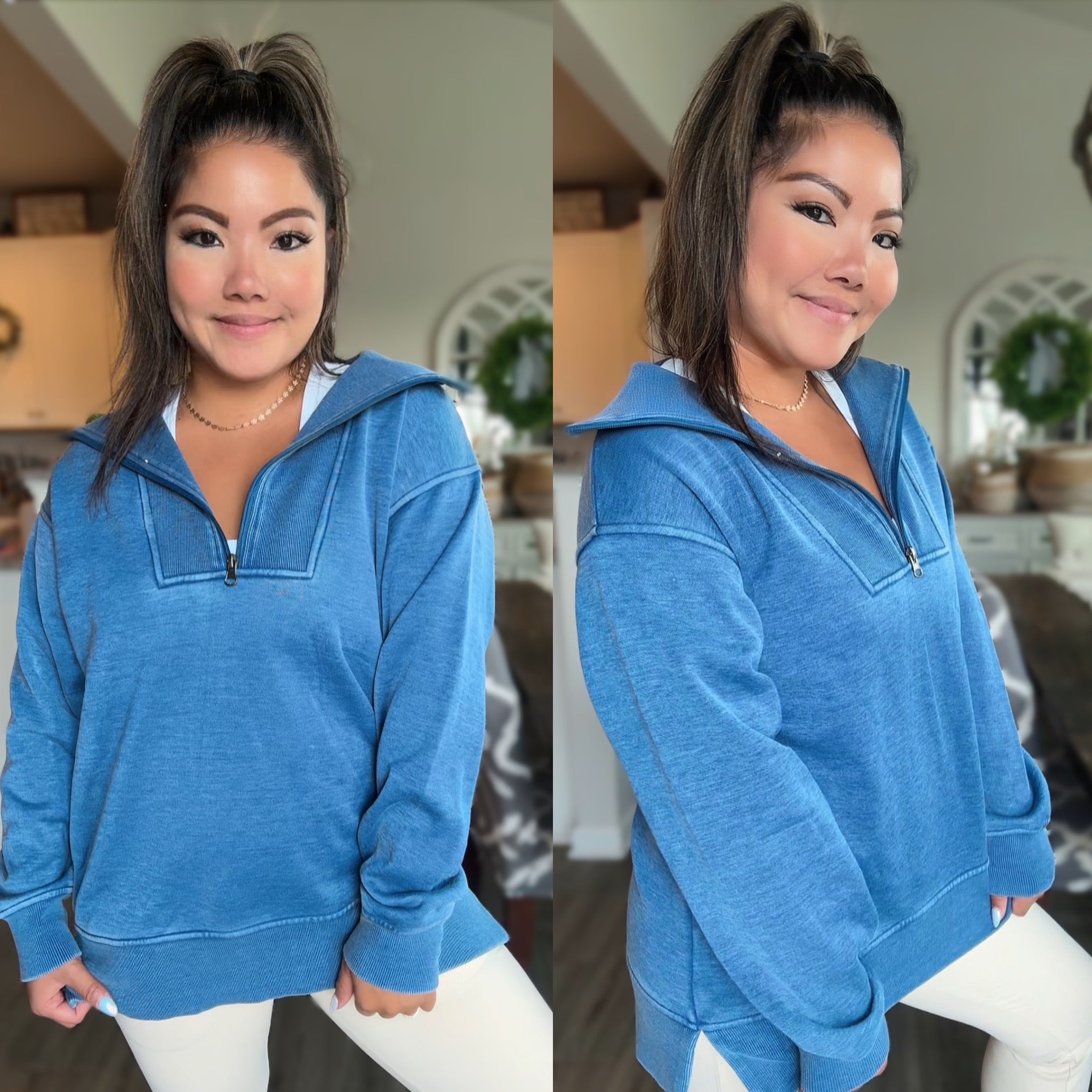 Quarter Zip Sweatshirt Pullover