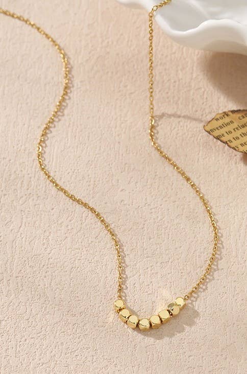 Dainty Classic Cube Gold Necklace - Lavender Hills BeautyJOSSLYN by wall to wall40NK333