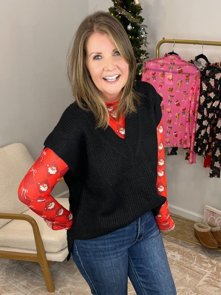 Keigan Mesh Long Sleeve Top Shirt - Santa's Signature Bow - Lavender Hills BeautyJess Lea25090029-S