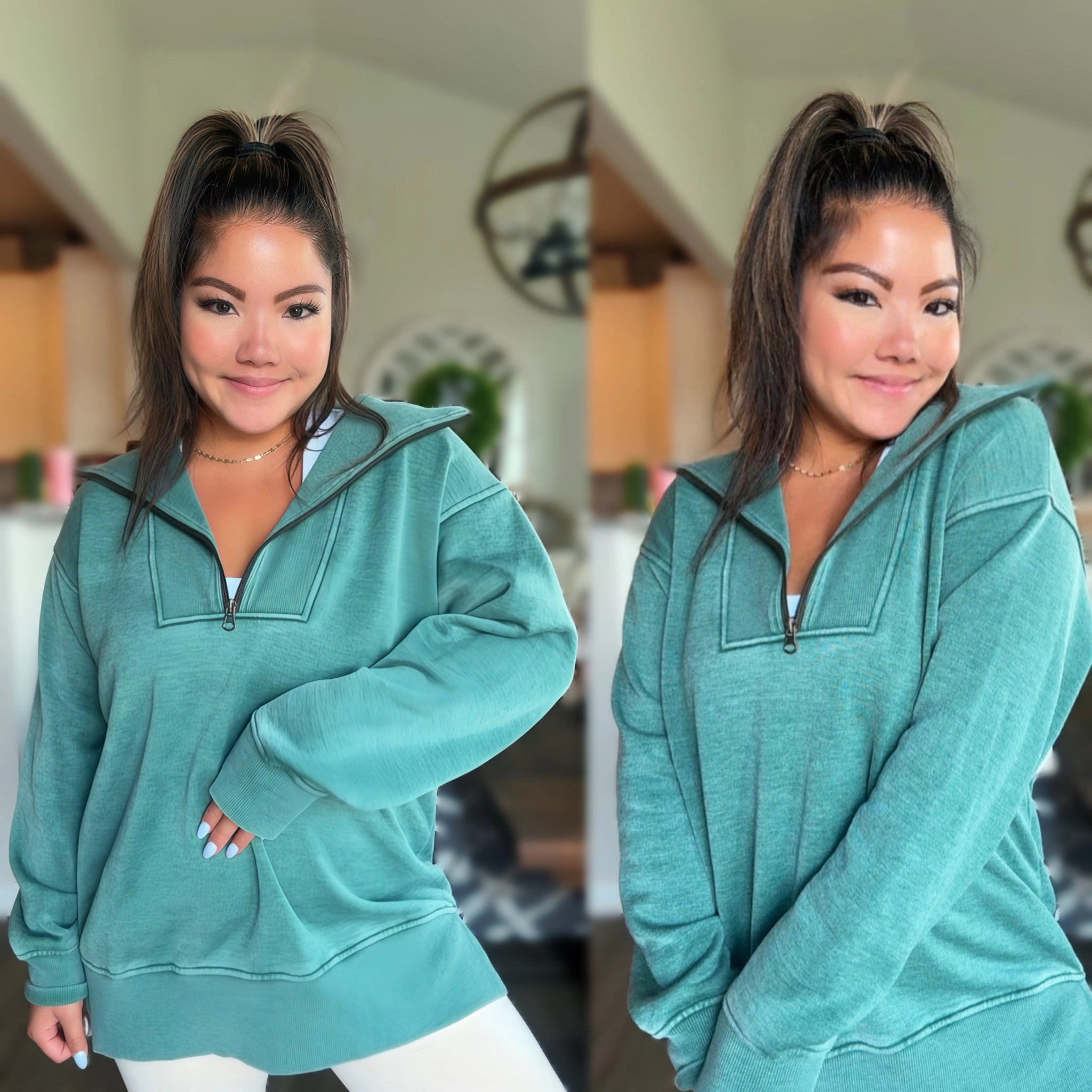 Quarter Zip Sweatshirt Pullover