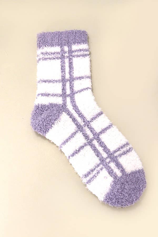 Plaid Fuzzy Fleece Socks