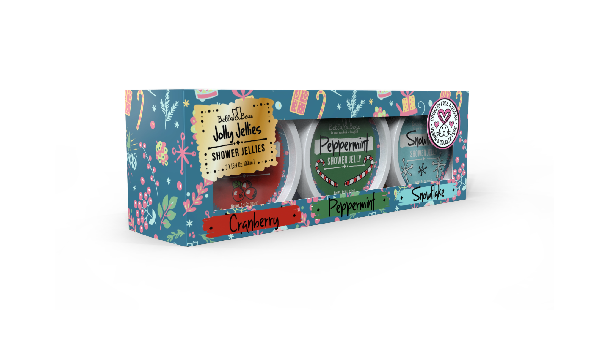 Bella & Bear Jolly Jelly Shower Jellies Holiday Gift Set of 3 - Lavender Hills BeautyBella & Bear