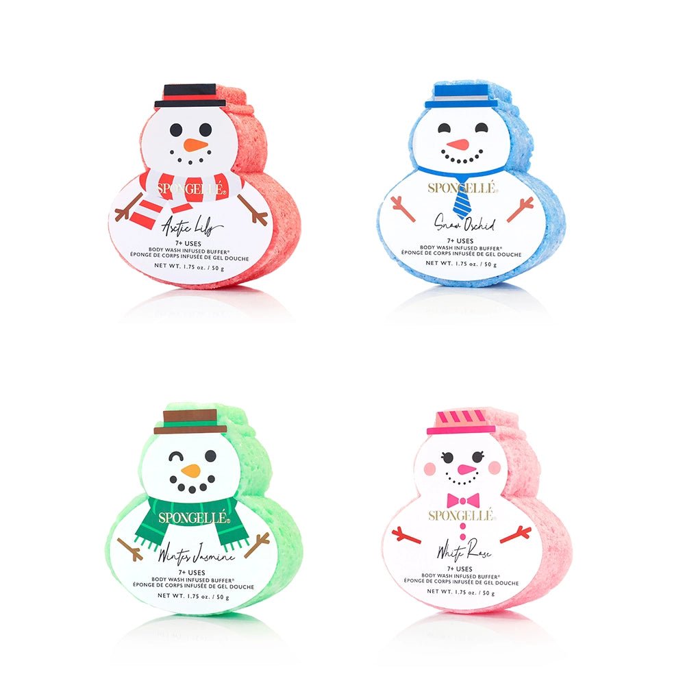 Snowman Holiday Buffer Christmas Body Wash Infused Sponge - Lavender Hills BeautySpongelleAST-HOLSMAP3-1