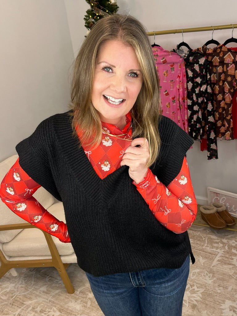 Keigan Mesh Long Sleeve Top Shirt - Santa's Signature Bow - Lavender Hills BeautyJess Lea25090029-S