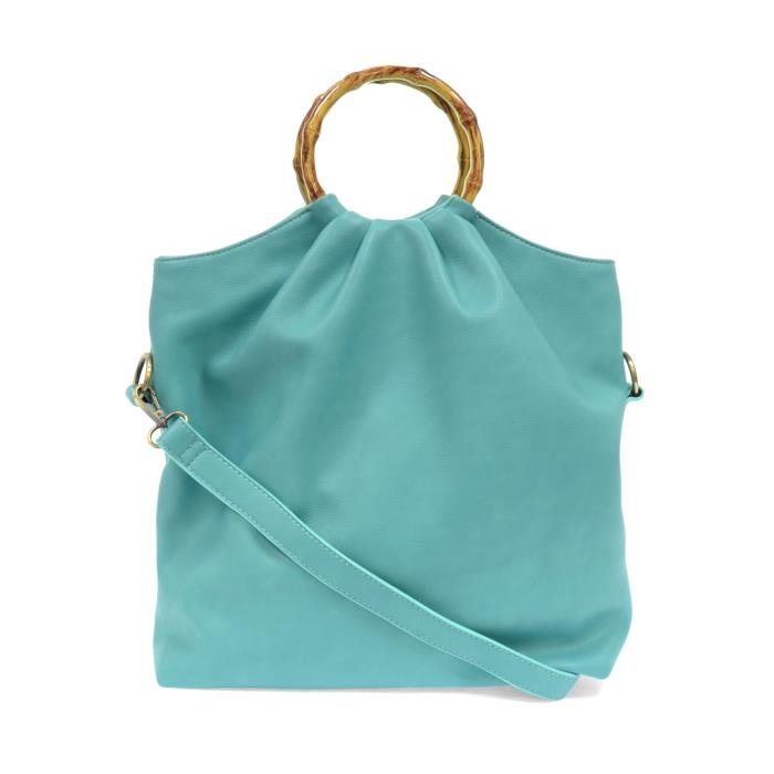 Bamboo Handle Foldover Handbag Purse - Lavender Hills BeautyJoy SusanL8084-26