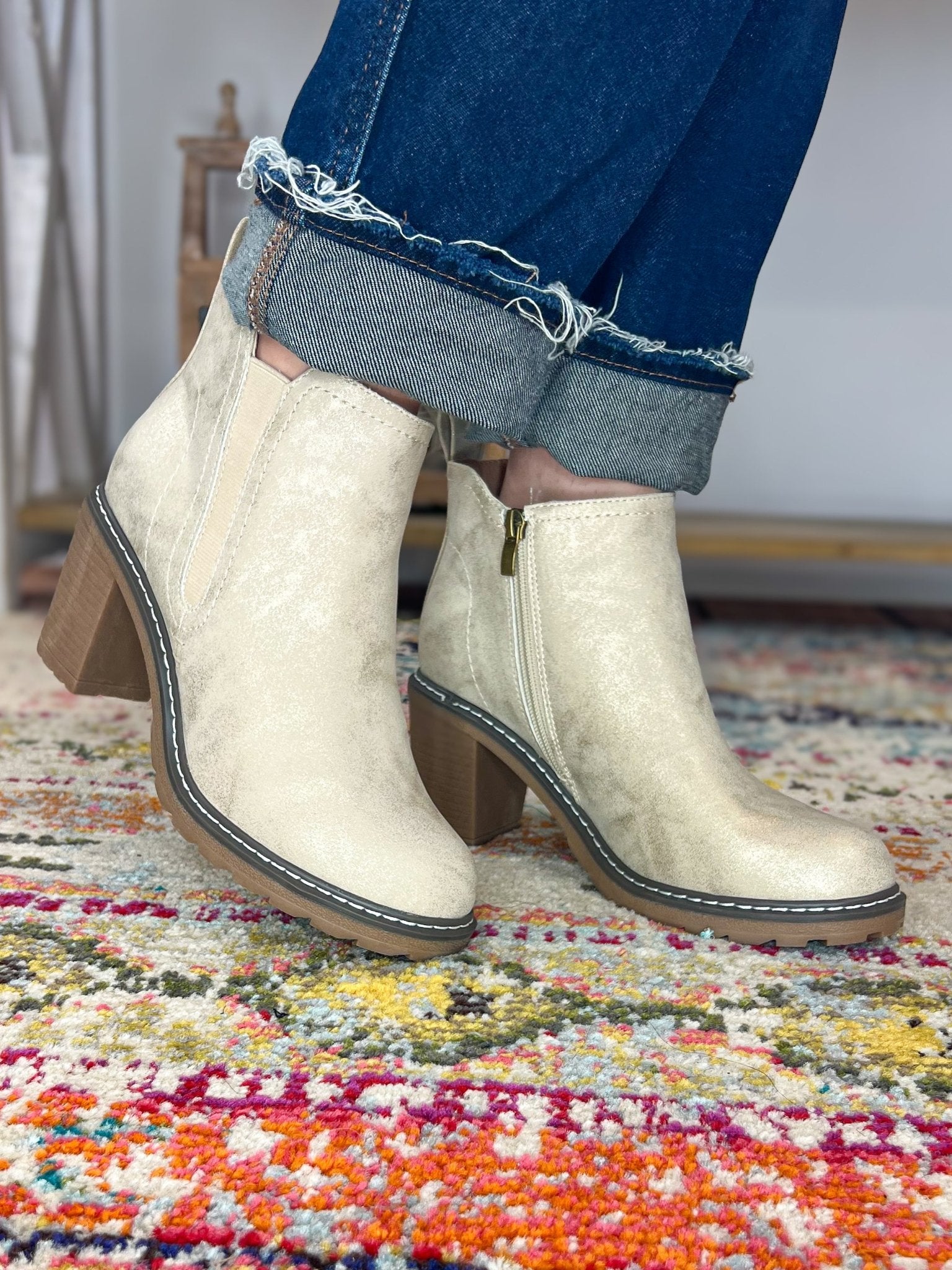 Corky's Footwear Bite Me Chunky Heel Boots - Gold - Lavender Hills BeautyCorkys Footwear80 - 0245 - GOLD - 6