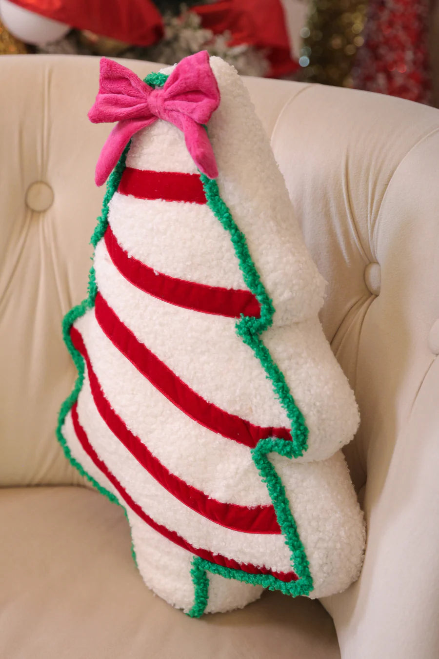 Bow Christmas Treat Pillow