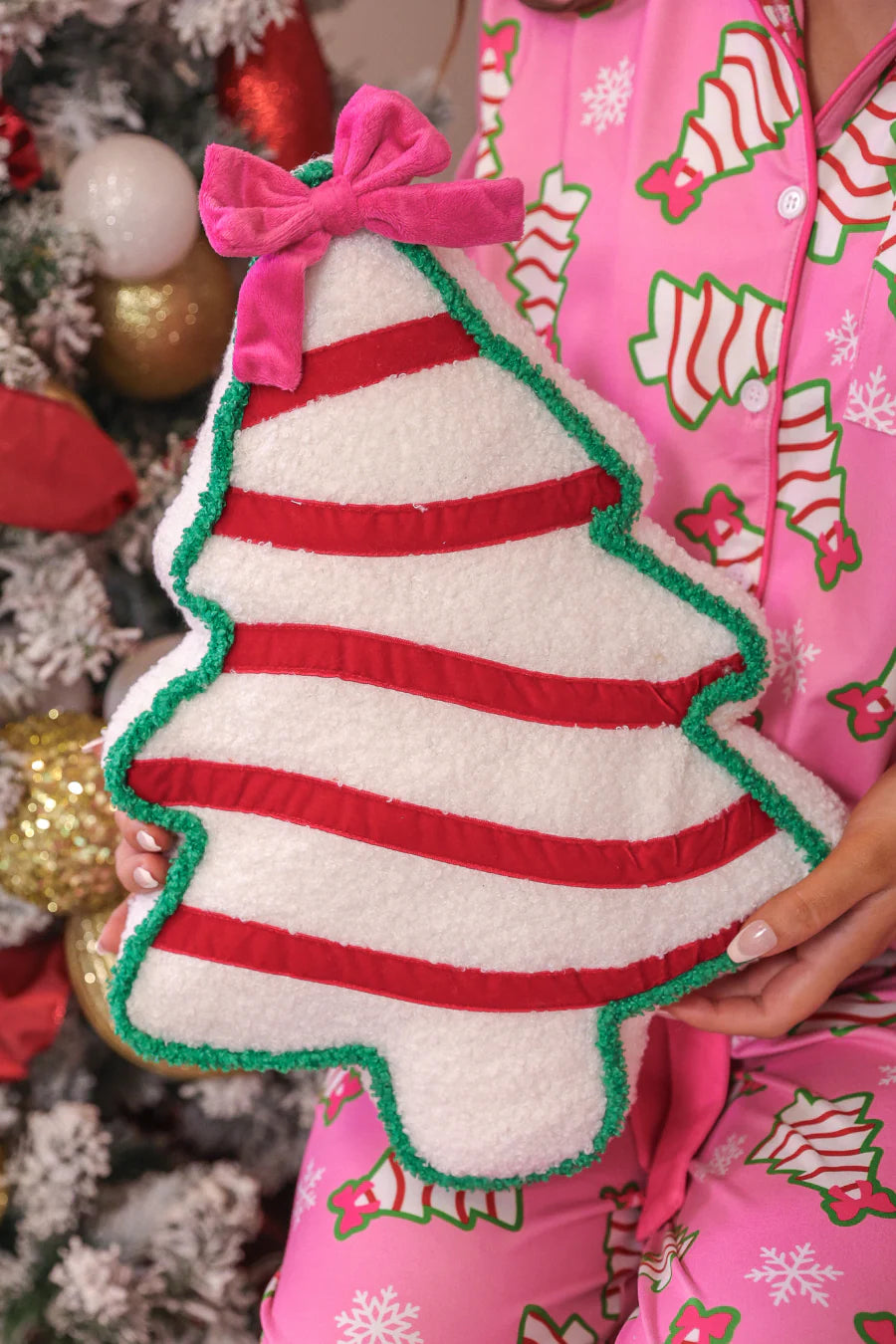 Bow Christmas Treat Pillow