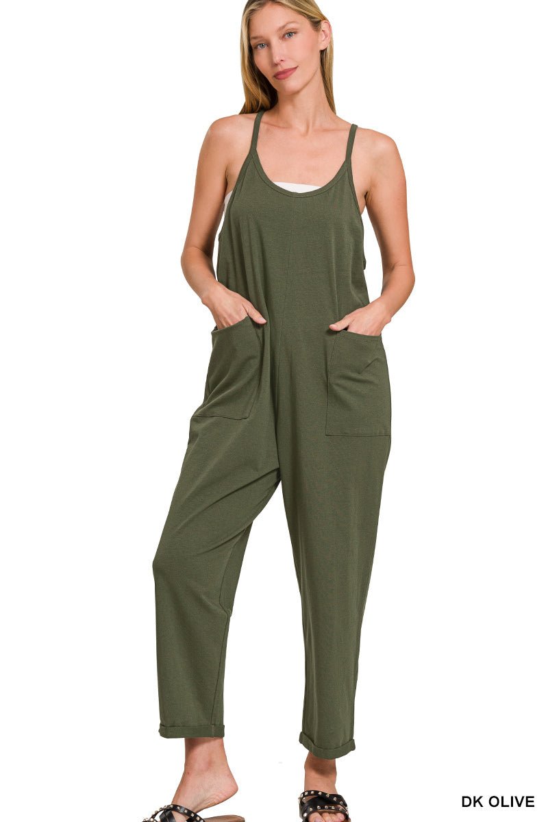Onsie Romper Jumpsuit - Dark Olive - Lavender Hills BeautyZenanaCP - 3363A5 - DKOLV - SM