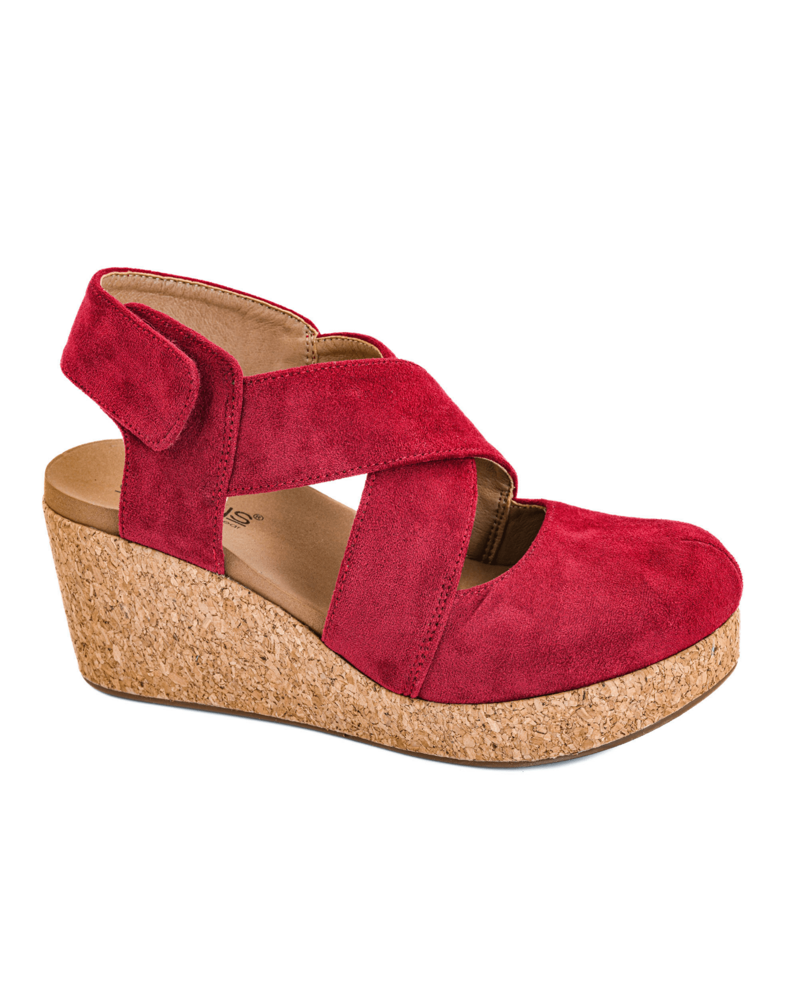 Corkys Footwear Case Closed Wedge Sandal - Dark Red Faux Suede - Lavender Hills BeautyCorkys Footwear10 - 0150 - DRFS - 6