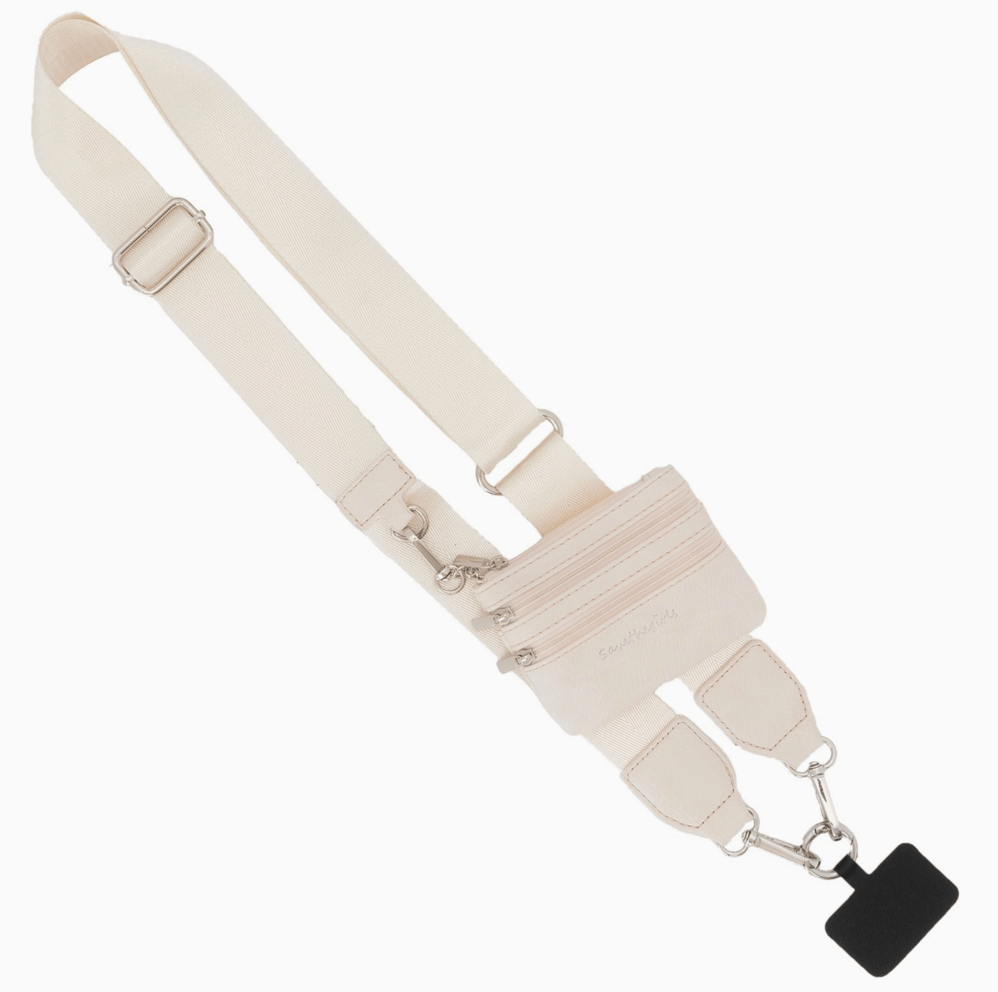 3 - in - 1 Crossbody Strap & Triple - Zip Classic Pouch - Cream - Lavender Hills BeautySave The GirlsCG-1046CR