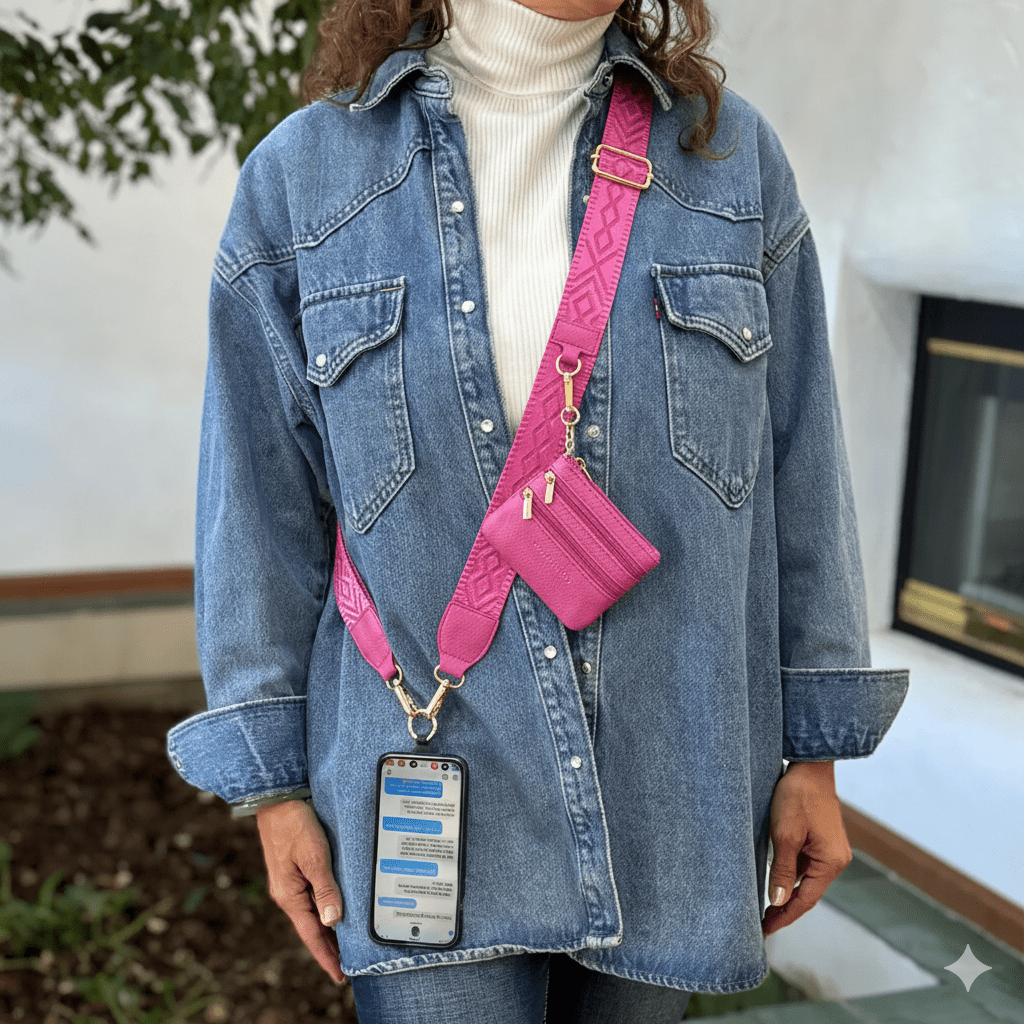 Clip & Go Strap with Zippered Pouch Classic - Magneta - Lavender Hills BeautySave The GirlsCG-1089MG