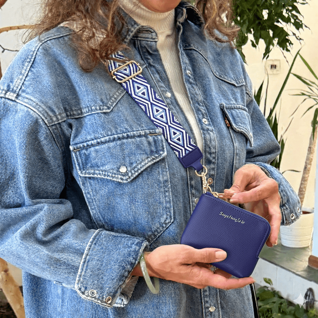 Clip & Go Strap w/RFID Pouch Diamond Pattern - Royal Blue - Lavender Hills BeautySave The GirlsCG-1067DR