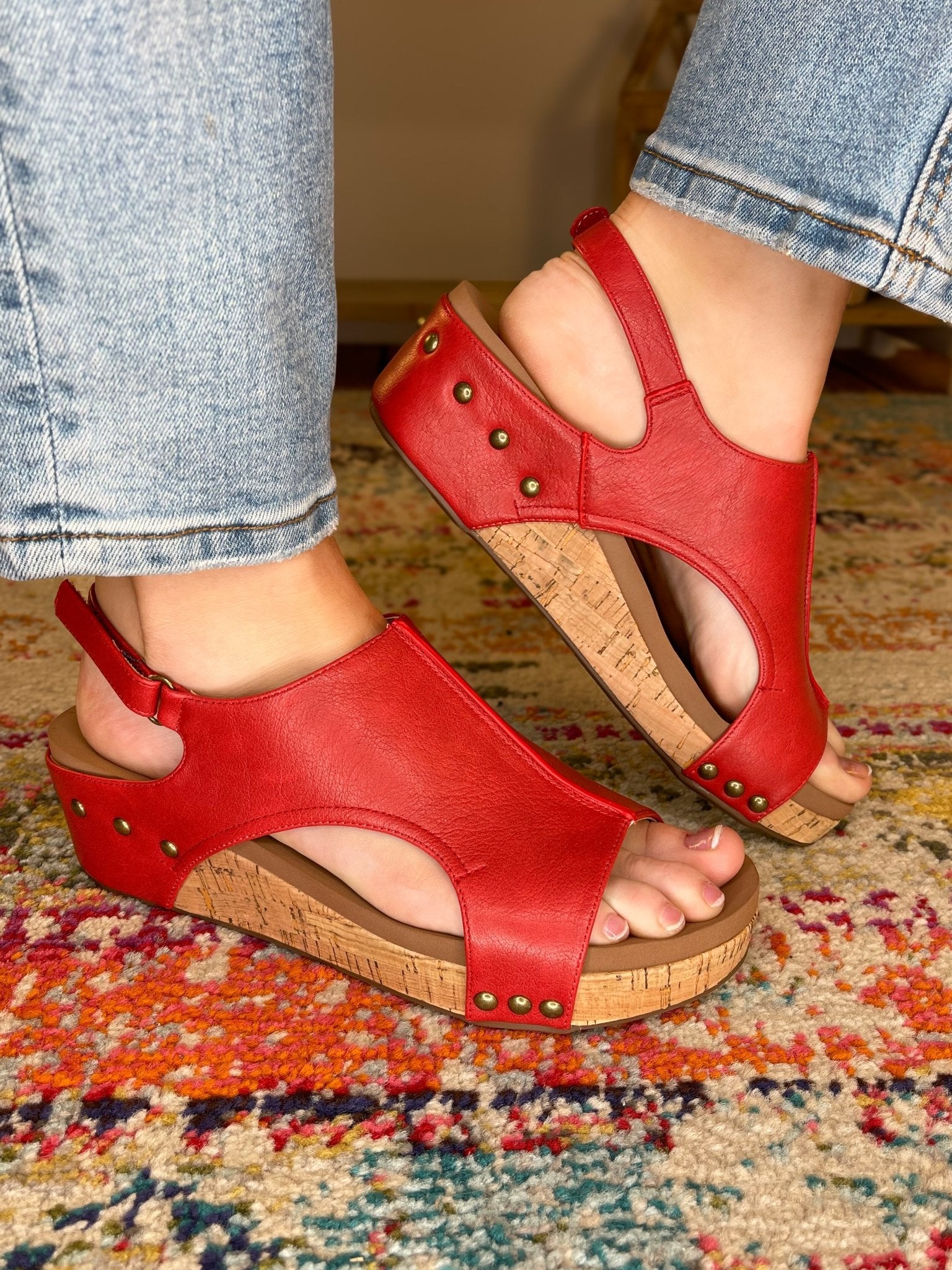 Corky's Footwear Volta II Wedge Sandal - Red - Lavender Hills BeautyCorkys Footwear