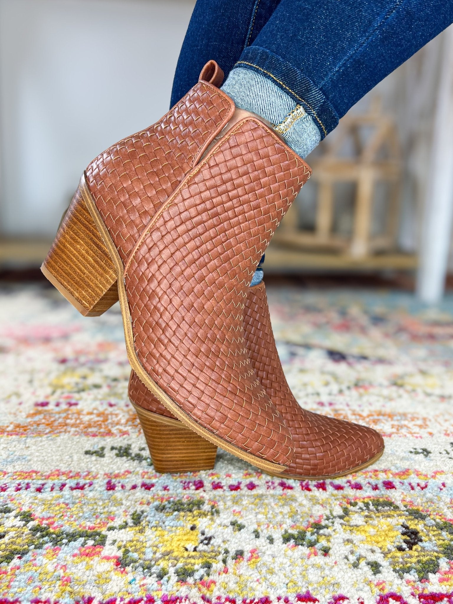 Corky's Footwear Come & Get It Woven Boots - Bourbon - Lavender Hills BeautyCorkys Footwear80 - 0182 - BRBN - 6