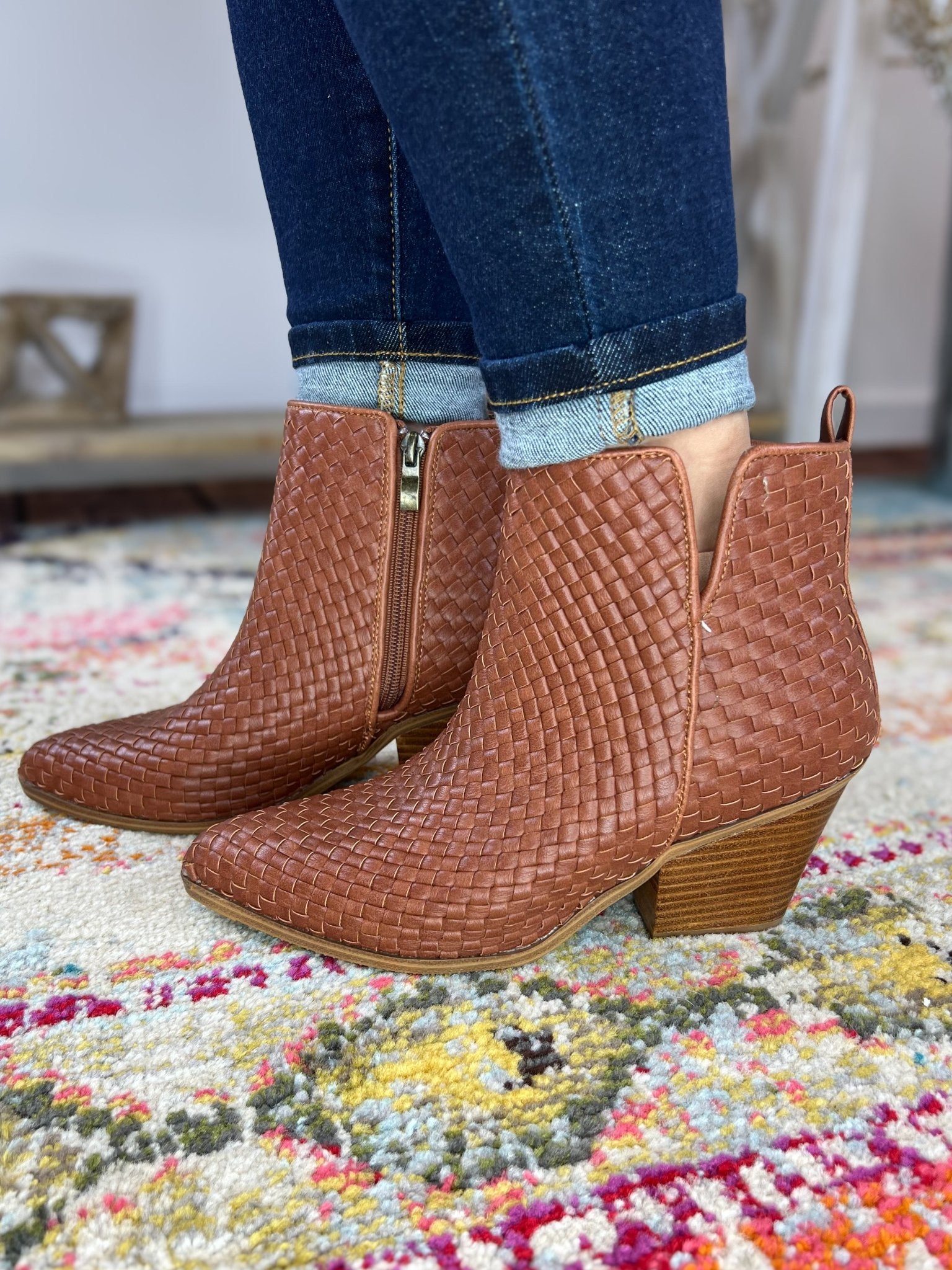 Corky's Footwear Come & Get It Woven Boots - Bourbon - Lavender Hills BeautyCorkys Footwear80 - 0182 - BRBN - 6