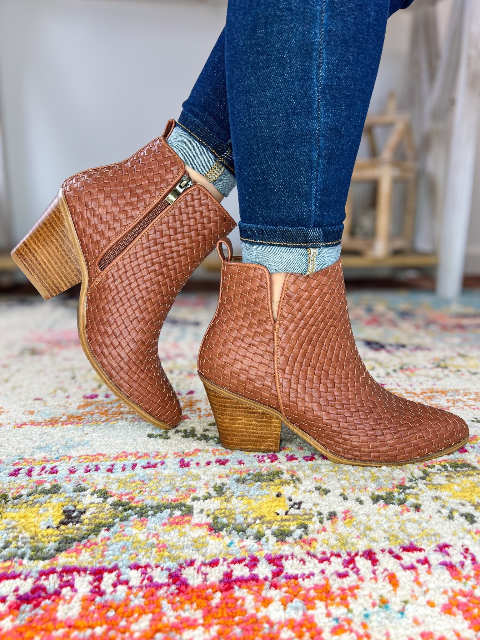 Corky's Footwear Come & Get It Woven Boots - Bourbon - Lavender Hills BeautyCorkys Footwear80 - 0182 - BRBN - 6