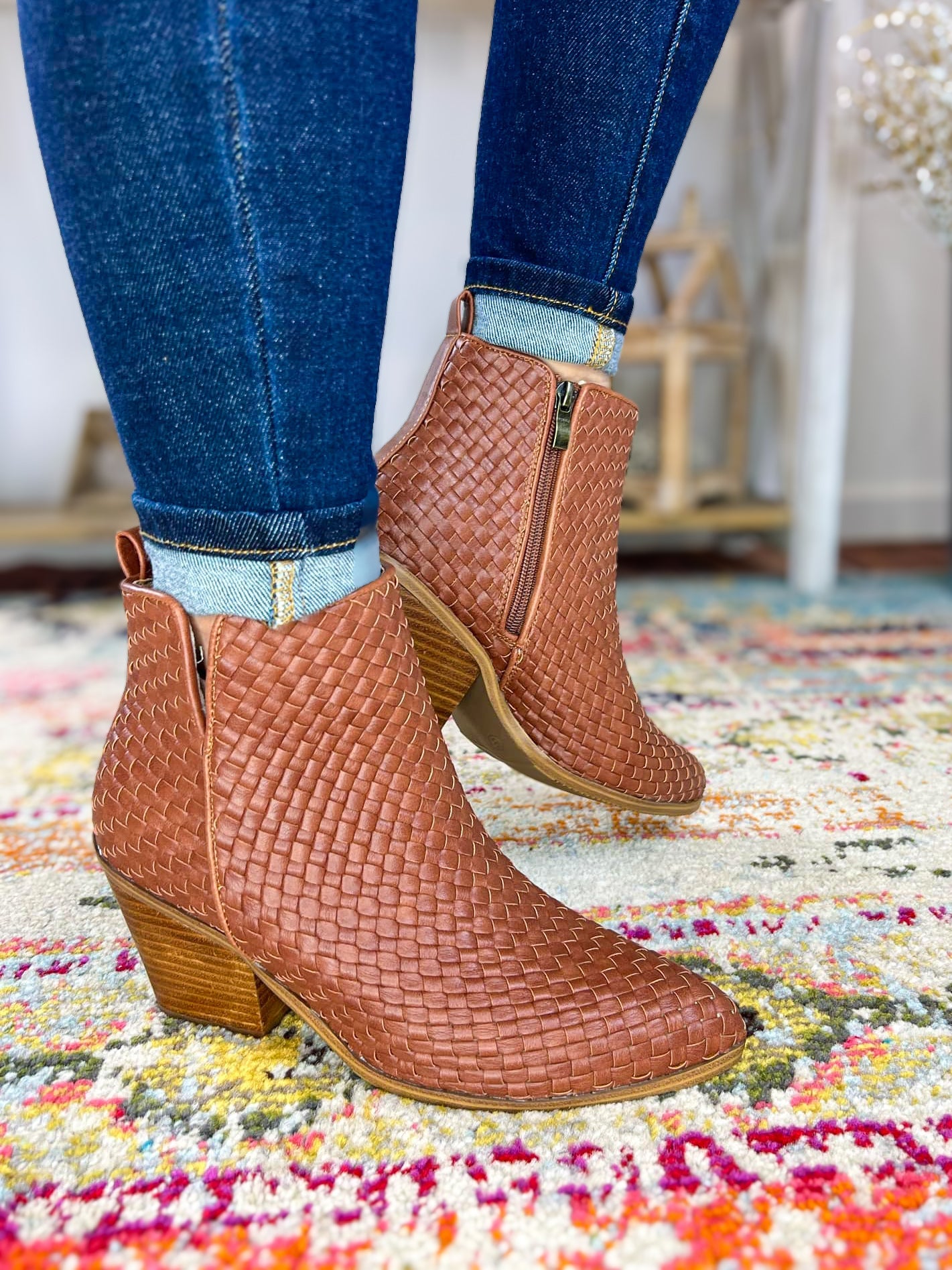 Corky's Footwear Come & Get It Woven Boots - Bourbon - Lavender Hills BeautyCorkys Footwear80 - 0182 - BRBN - 6