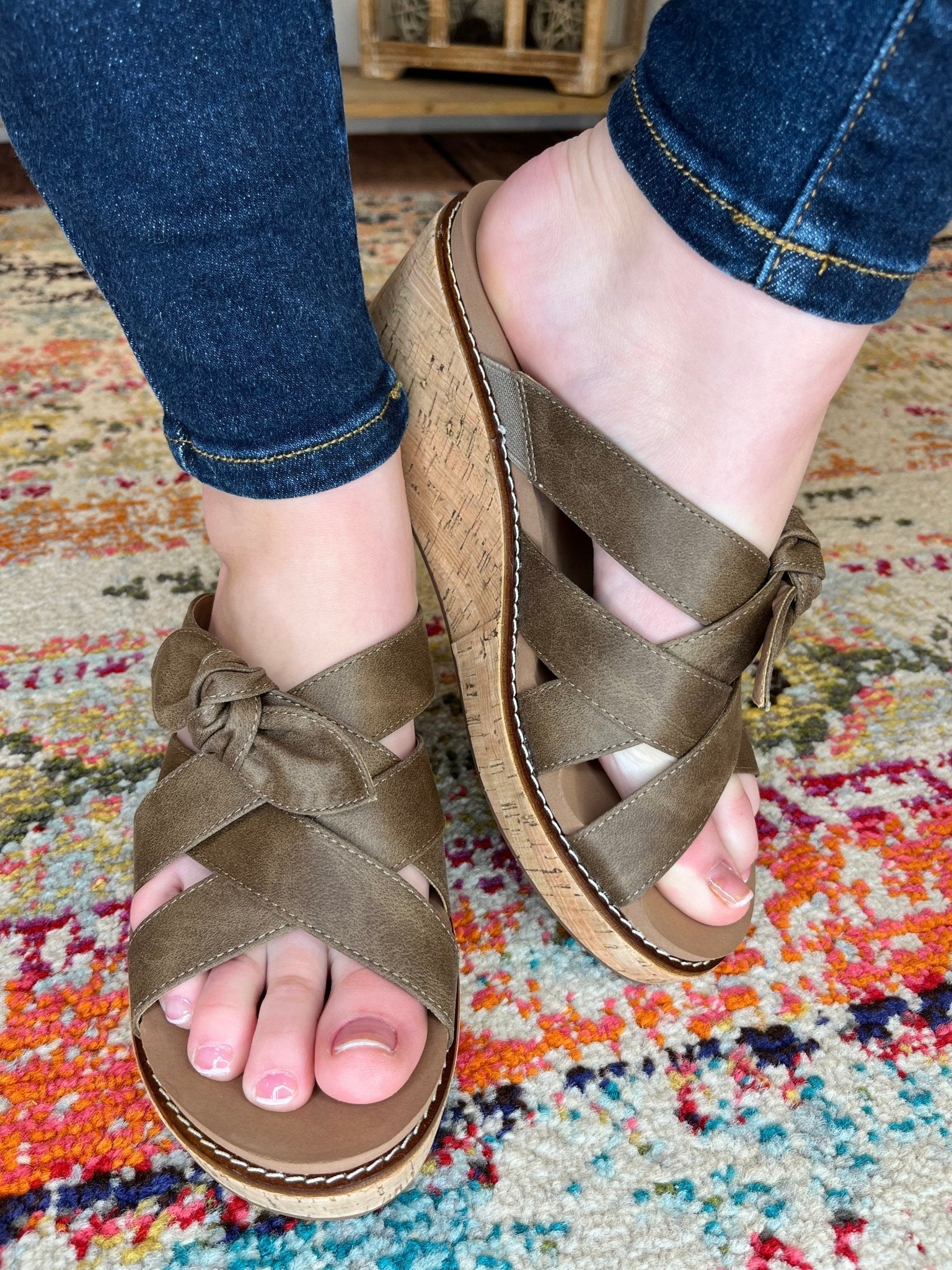 Corky's Footwear Bowdacious Wedge Sandal - Tan Oil - Lavender Hills BeautyCorkys Footwear41 - 0535 - TAOP - R - 6