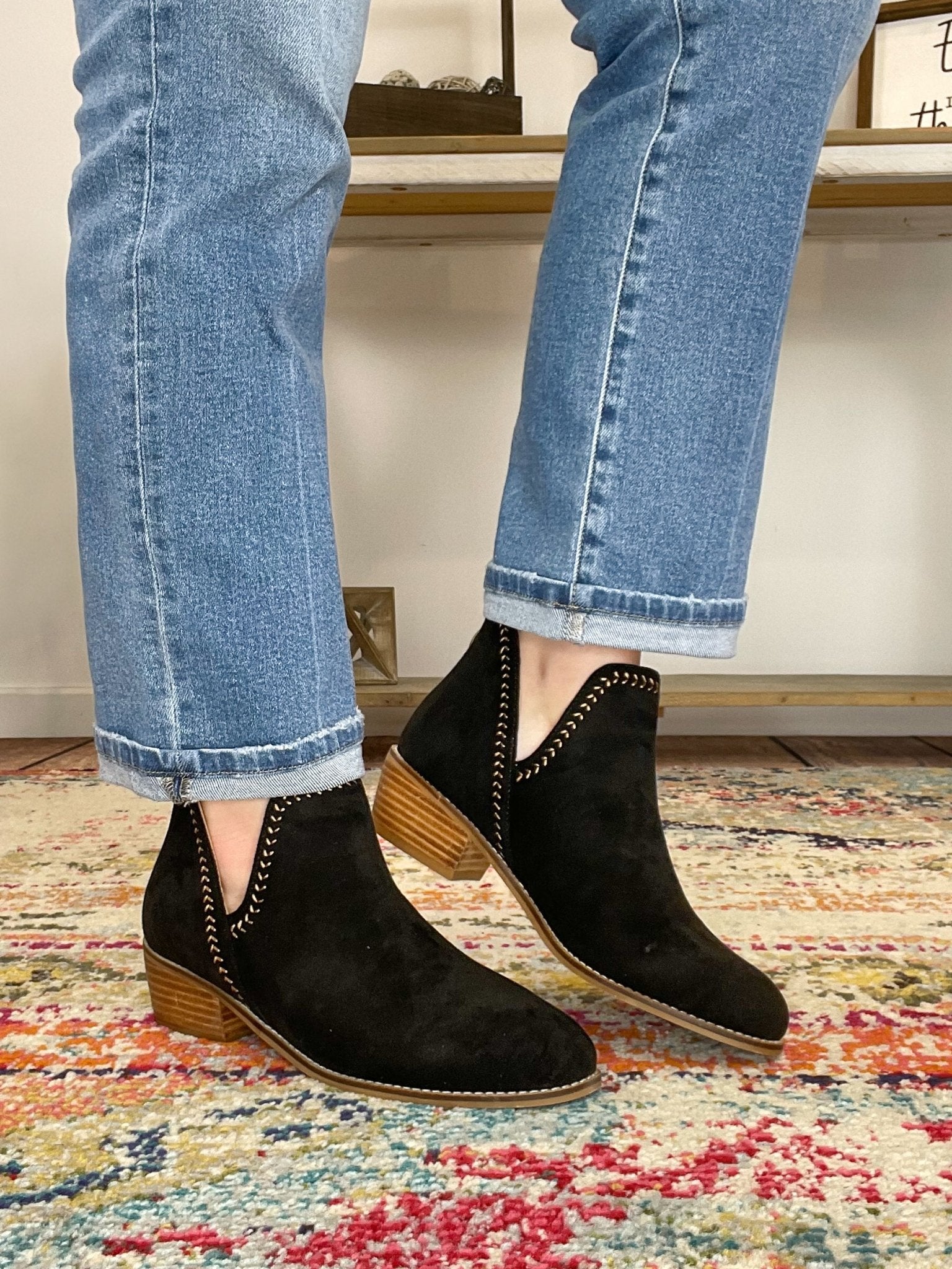 Corkys Footwear Bluffin Boot - Black Faux Suede - Lavender Hills BeautyCorkys Footwear80 - 0272 - BKFS - 6
