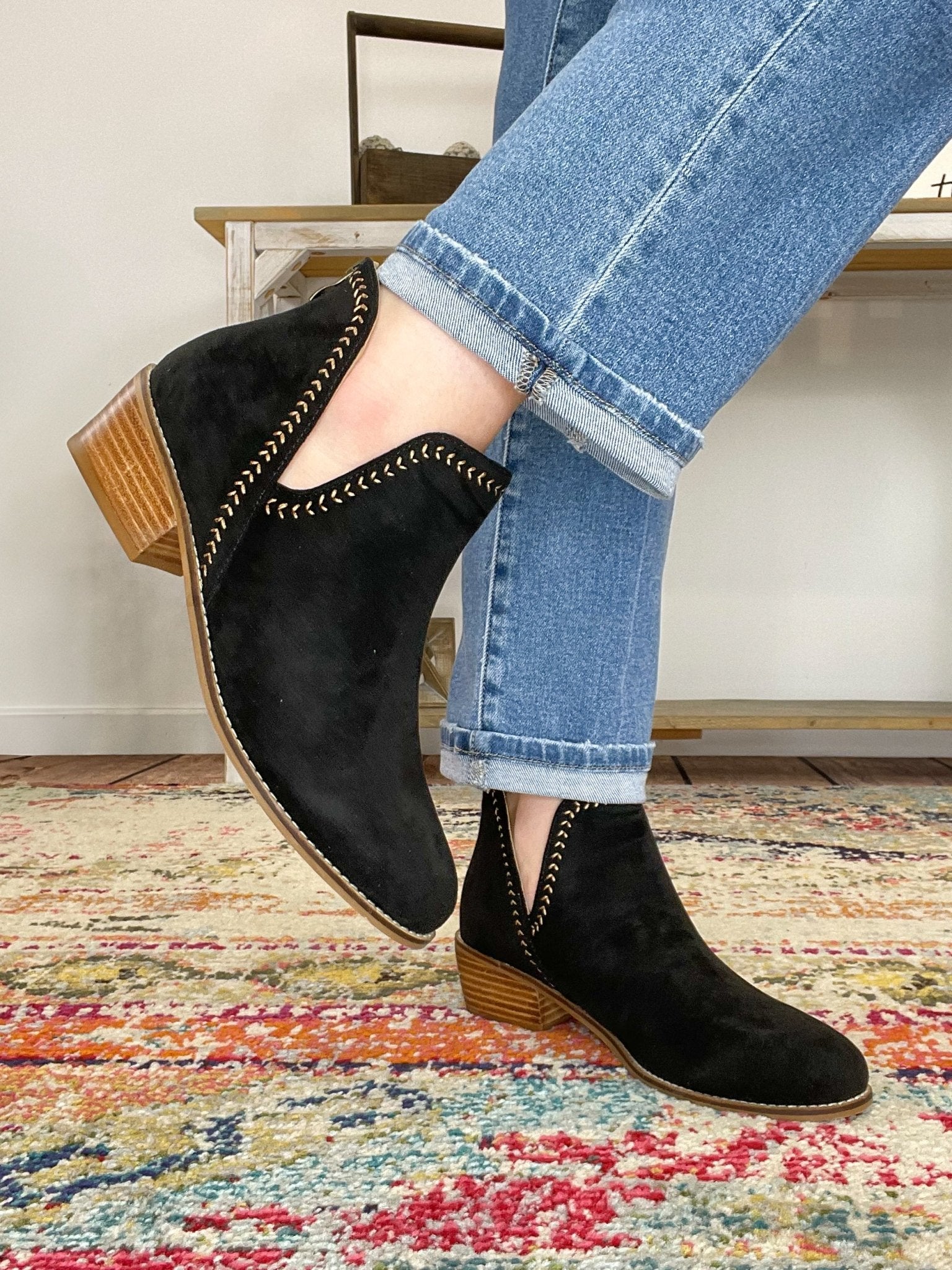 Corkys Footwear Bluffin Boot - Black Faux Suede - Lavender Hills BeautyCorkys Footwear80 - 0272 - BKFS - 6