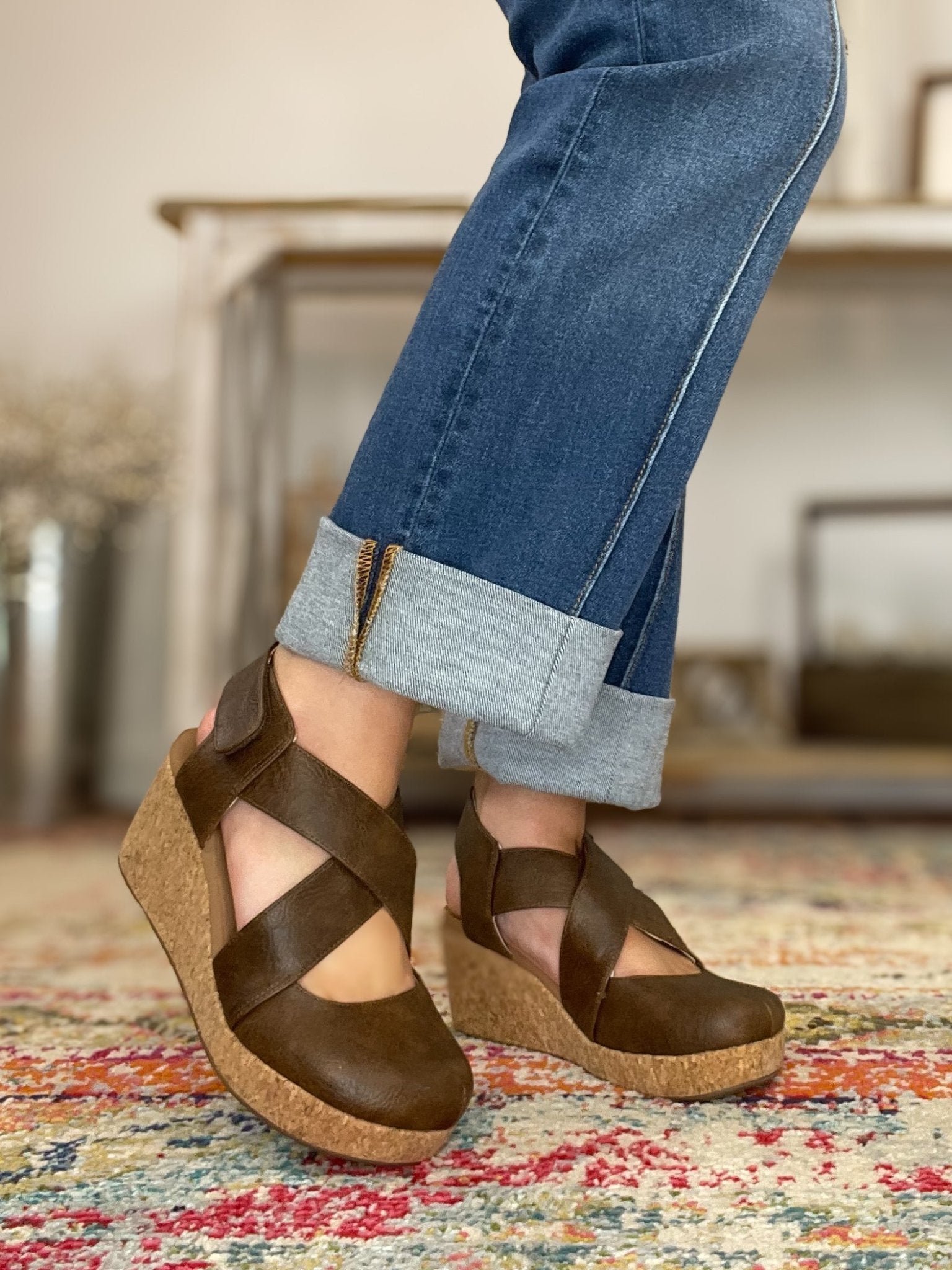 Corkys Footwear Case Closed Wedge Sandal - Chocolate - Lavender Hills BeautyCorkys Footwear10 - 0150 - CHOC - 6