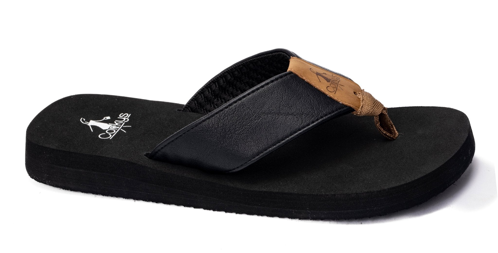 Summer Break Flip Flops - Black on Black - Lavender Hills BeautyCorkys Footwear41-0347-BLCK-T-6