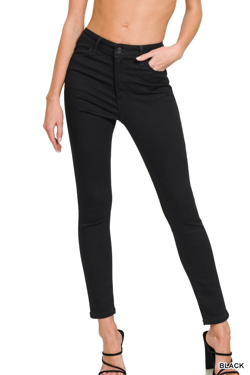 Black High Rise Skinny Jean - Lavender Hills BeautyZenanaDTP - 1960BB - BLK - 25