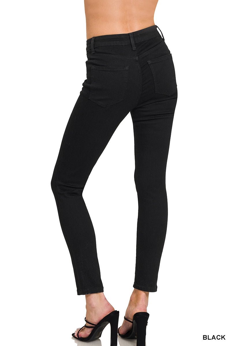 Black High Rise Skinny Jean - Lavender Hills BeautyZenanaDTP - 1960BB - BLK - 25