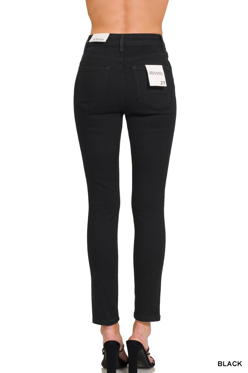 Black High Rise Skinny Jean - Lavender Hills BeautyZenanaDTP - 1960BB - BLK - 25